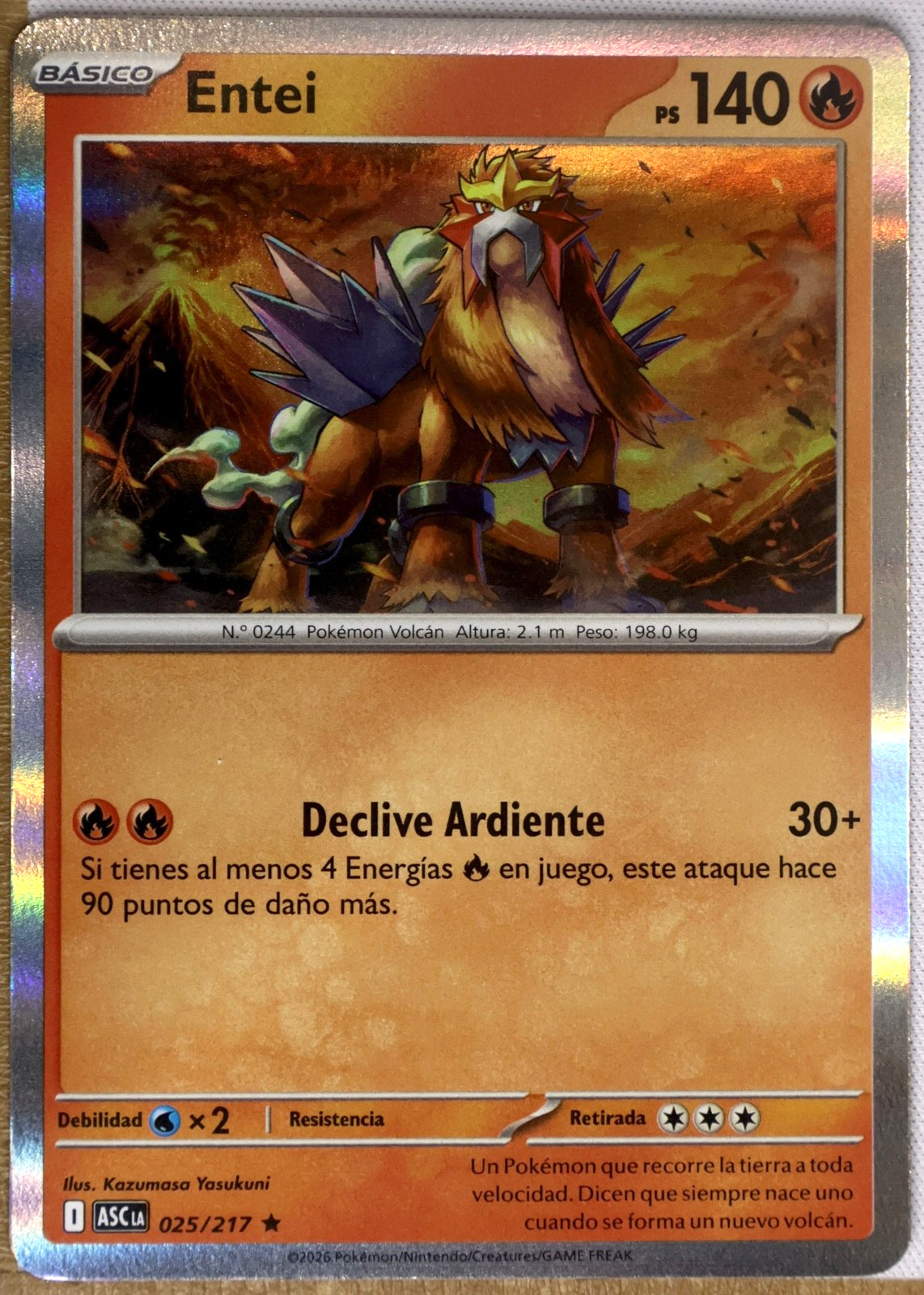 Pokémon TCG Héroes Ascendentes 2026 #025 Entei — Holo