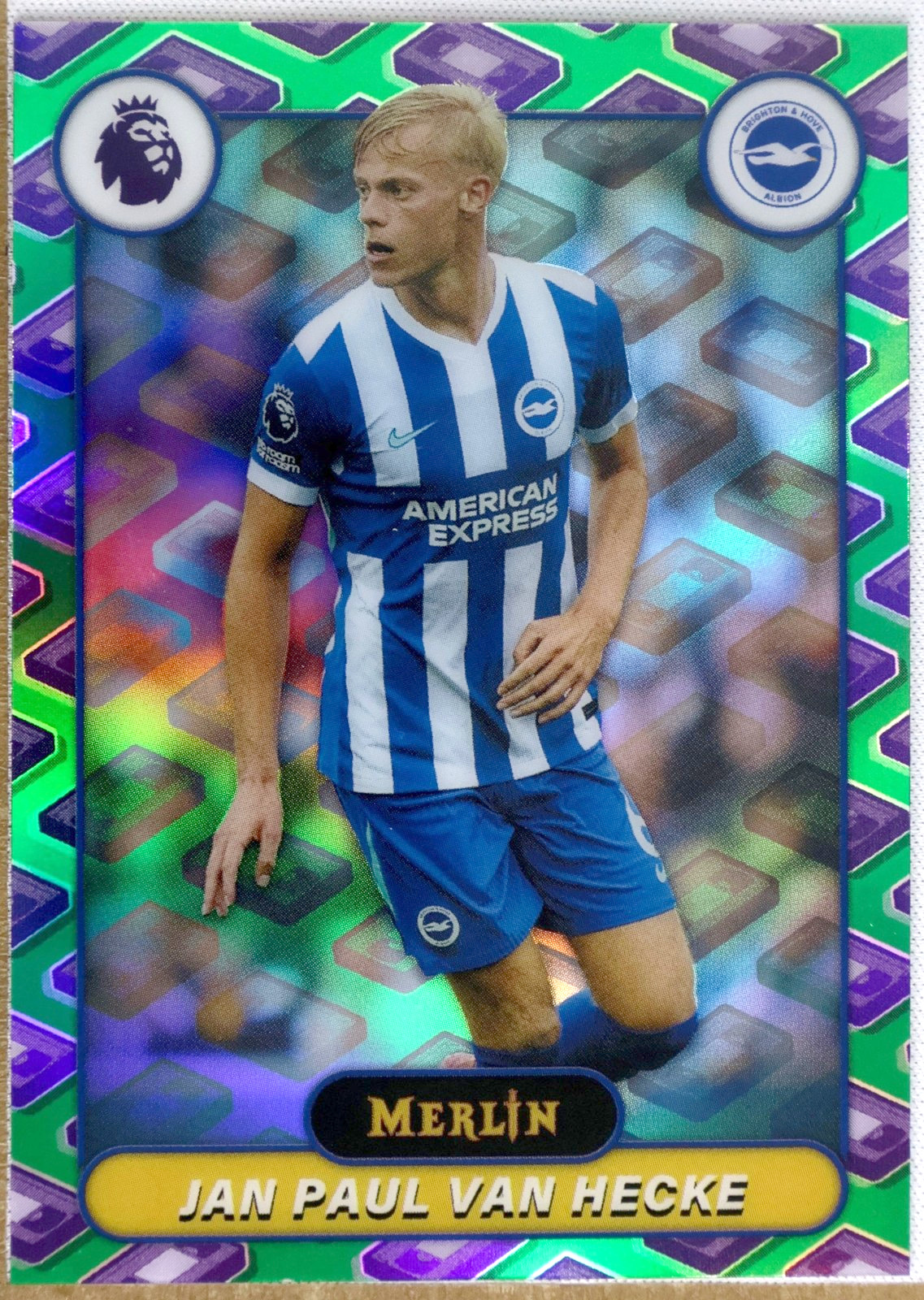 Topps Merlin Premier League 2025-26 #47 Jan Paul van Hecke (Brighton & Hove Albion) — Green Refractor