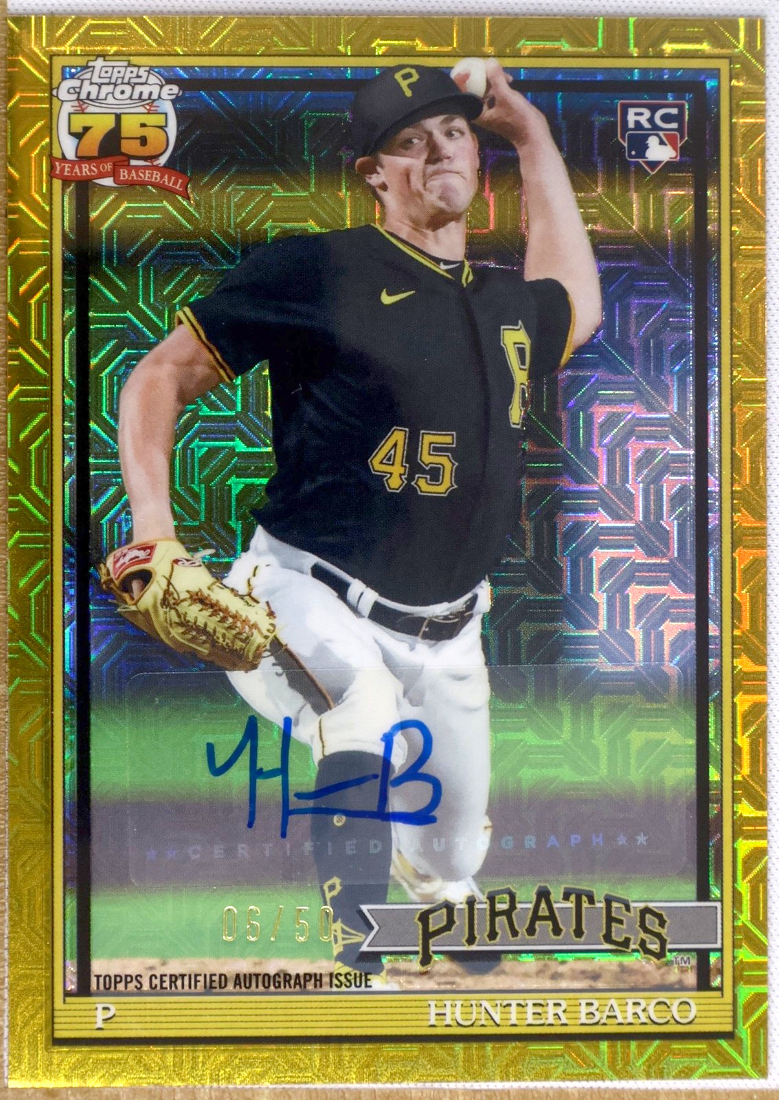 Topps Baseball 2026 #91C2-21 Hunter Barco (Pittsburgh Pirates) — Gold Refractor