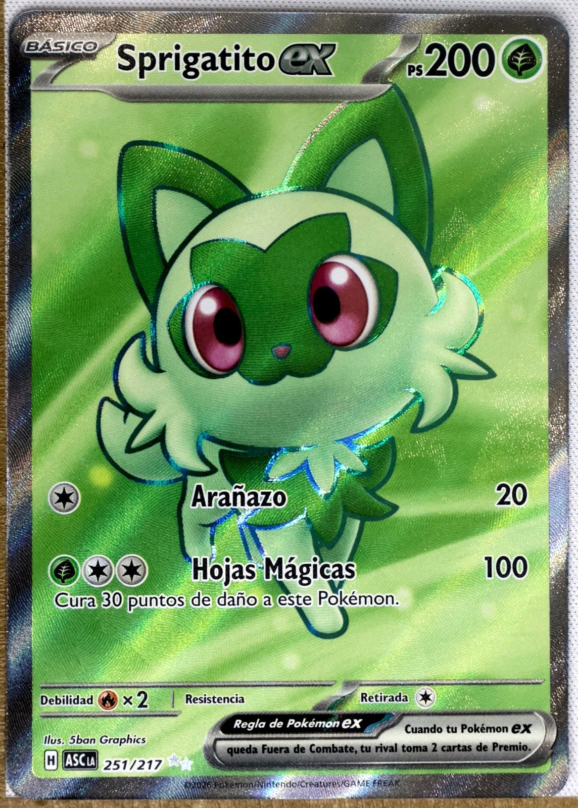 Pokémon TCG Héroes Ascendentes 2026 #251 Sprigatito ex — Full art secreta